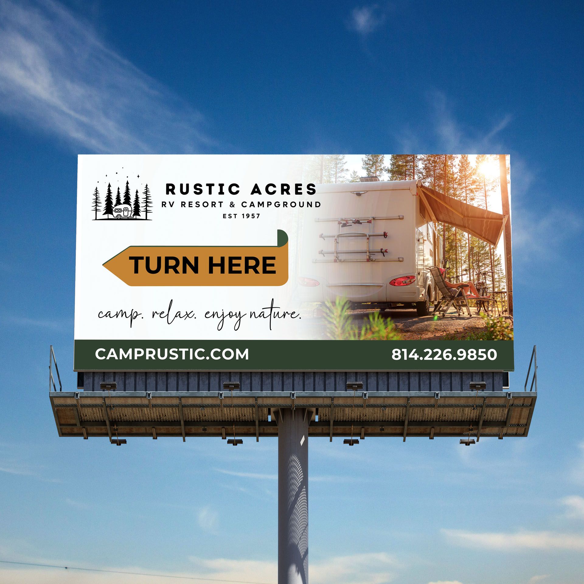 Rustic Acres RV Resort & Campground Billboard